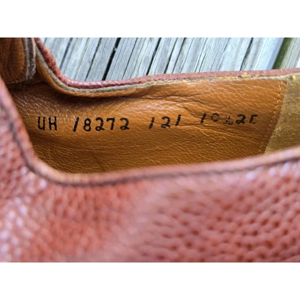 SALVATORE FERRAGAMO Dress Shoes Blucher Derby Brown Leather Men's 10.5 EE